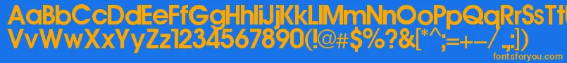 Ronaldo-Schriftart – Orangefarbene Schriften auf blauem Hintergrund