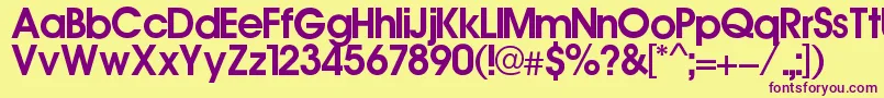 Ronaldo Font – Purple Fonts on Yellow Background