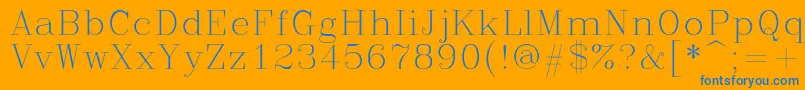 Romanc Font – Blue Fonts on Orange Background