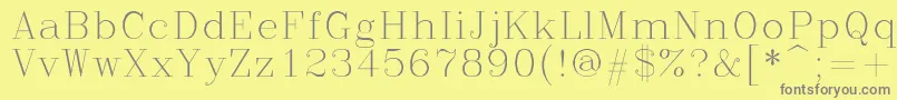 Romanc Font – Gray Fonts on Yellow Background