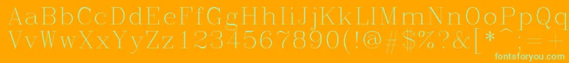 Romanc Font – Green Fonts on Orange Background