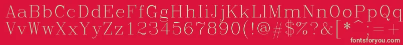 フォントRomanc – 赤い背景に緑の文字