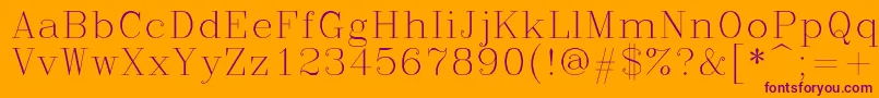 Romanc Font – Purple Fonts on Orange Background