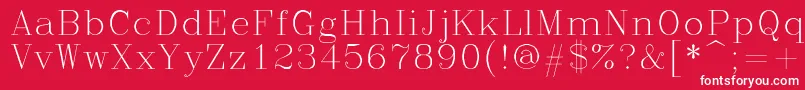 フォントRomanc – 赤い背景に白い文字