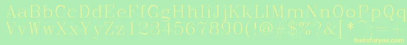 Romanc Font – Yellow Fonts on Green Background