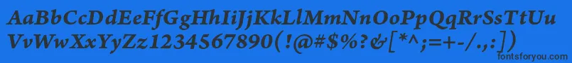 ArnoproBolditaliccaption Font – Black Fonts on Blue Background