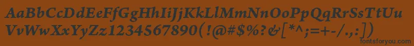 ArnoproBolditaliccaption Font – Black Fonts on Brown Background