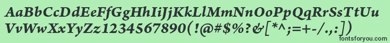 ArnoproBolditaliccaption Font – Black Fonts on Green Background