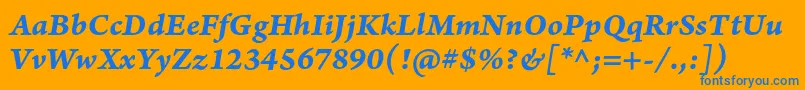 ArnoproBolditaliccaption Font – Blue Fonts on Orange Background