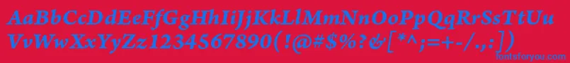 Шрифт ArnoproBolditaliccaption – синие шрифты на красном фоне