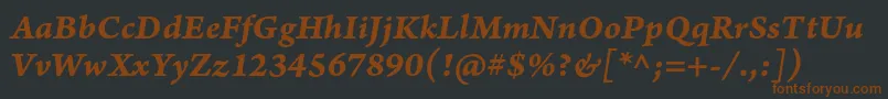ArnoproBolditaliccaption Font – Brown Fonts on Black Background
