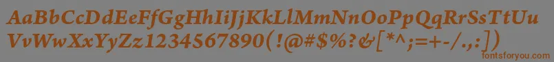ArnoproBolditaliccaption-Schriftart – Braune Schriften auf grauem Hintergrund