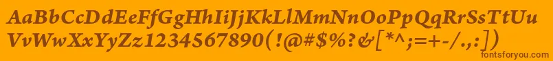 ArnoproBolditaliccaption Font – Brown Fonts on Orange Background