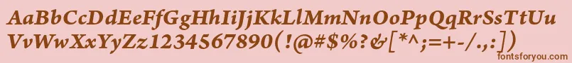 ArnoproBolditaliccaption Font – Brown Fonts on Pink Background