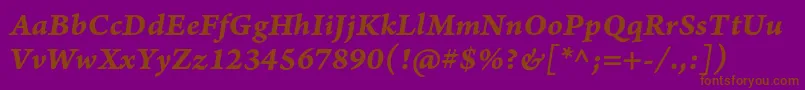 ArnoproBolditaliccaption Font – Brown Fonts on Purple Background