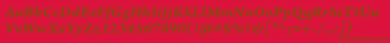 フォントArnoproBolditaliccaption – 赤い背景に茶色の文字