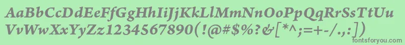 ArnoproBolditaliccaption Font – Gray Fonts on Green Background
