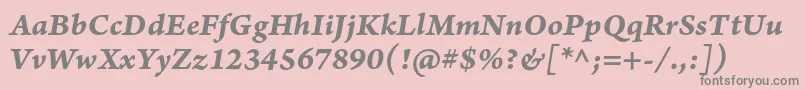 ArnoproBolditaliccaption Font – Gray Fonts on Pink Background