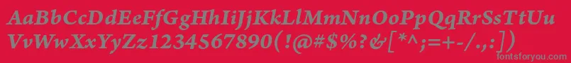 ArnoproBolditaliccaption Font – Gray Fonts on Red Background
