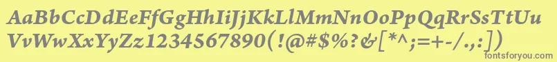 ArnoproBolditaliccaption Font – Gray Fonts on Yellow Background