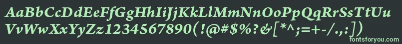 ArnoproBolditaliccaption Font – Green Fonts on Black Background