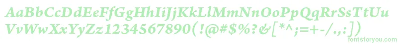 ArnoproBolditaliccaption Font – Green Fonts on White Background
