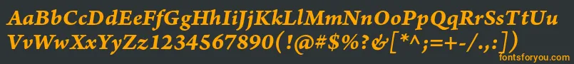 ArnoproBolditaliccaption Font – Orange Fonts on Black Background