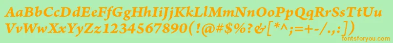 ArnoproBolditaliccaption Font – Orange Fonts on Green Background