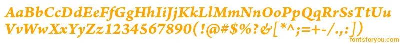 フォントArnoproBolditaliccaption – 白い背景にオレンジのフォント