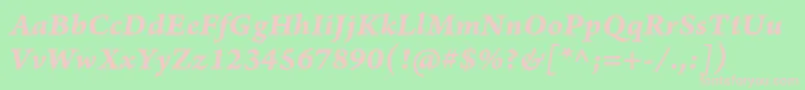 ArnoproBolditaliccaption Font – Pink Fonts on Green Background