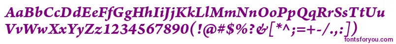 ArnoproBolditaliccaption Font – Purple Fonts on White Background