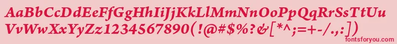 ArnoproBolditaliccaption Font – Red Fonts on Pink Background