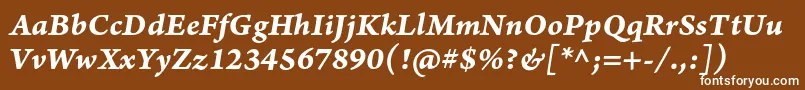 ArnoproBolditaliccaption Font – White Fonts on Brown Background