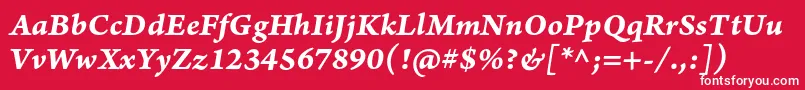 ArnoproBolditaliccaption Font – White Fonts on Red Background