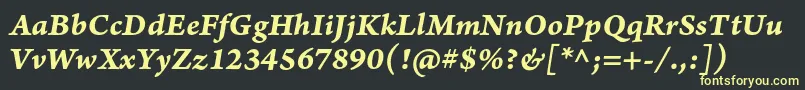 ArnoproBolditaliccaption Font – Yellow Fonts on Black Background