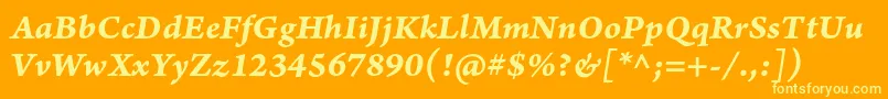 ArnoproBolditaliccaption Font – Yellow Fonts on Orange Background