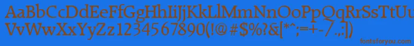 RaleighSerialRegularDb Font – Brown Fonts on Blue Background