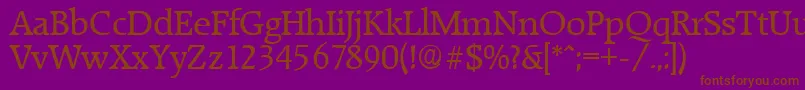 RaleighSerialRegularDb Font – Brown Fonts on Purple Background