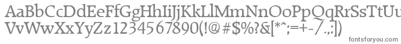 RaleighSerialRegularDb-fontti – harmaat kirjasimet valkoisella taustalla
