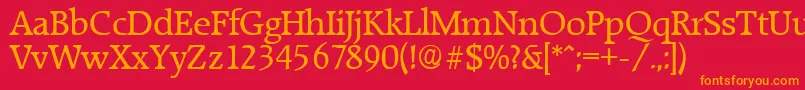 RaleighSerialRegularDb Font – Orange Fonts on Red Background