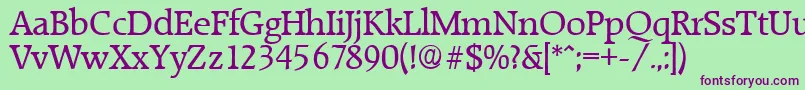 RaleighSerialRegularDb Font – Purple Fonts on Green Background