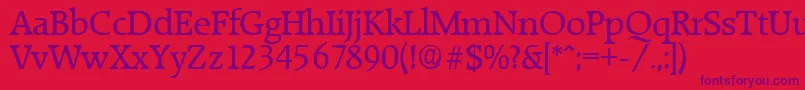 RaleighSerialRegularDb Font – Purple Fonts on Red Background