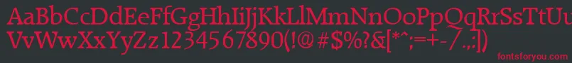 RaleighSerialRegularDb Font – Red Fonts on Black Background