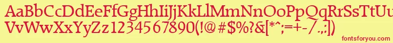 RaleighSerialRegularDb Font – Red Fonts on Yellow Background