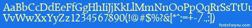 RaleighSerialRegularDb Font – Yellow Fonts on Blue Background