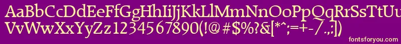 RaleighSerialRegularDb Font – Yellow Fonts on Purple Background
