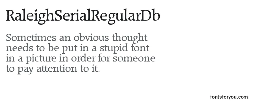 Review of the RaleighSerialRegularDb Font