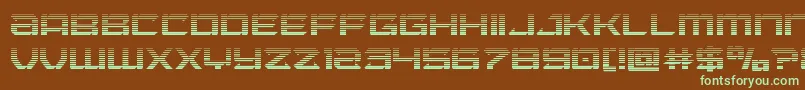 Laserwolfgrad-fontti – vihreät fontit ruskealla taustalla