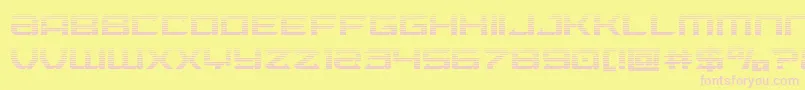 Czcionka Laserwolfgrad – różowe czcionki na żółtym tle