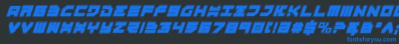 Omega3ProItalic Font – Blue Fonts on Black Background